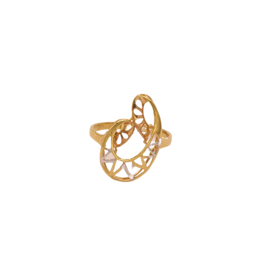 Gold 18KT Openwork Heart Design Ring
