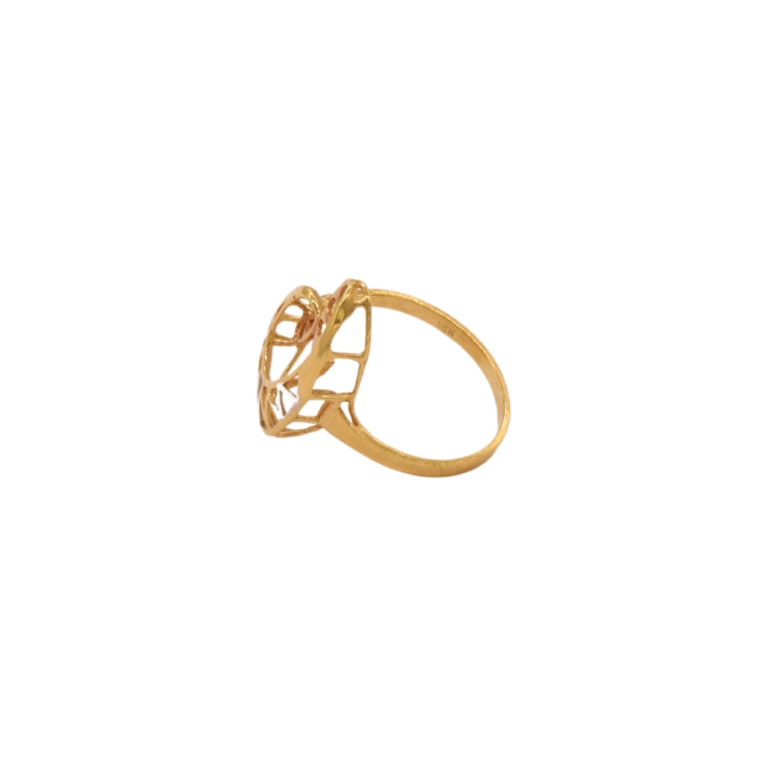 Gold 18KT Openwork Heart Design Ring