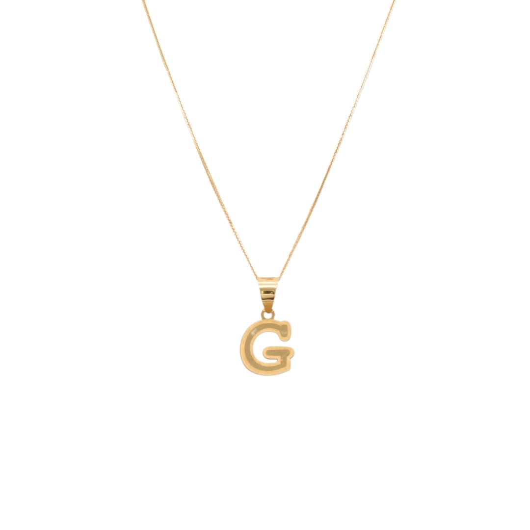 Gold 18KT 'E,G,H,I,N,O,P,Q,S,U,V,W,X,Y,Z' Initial Necklace