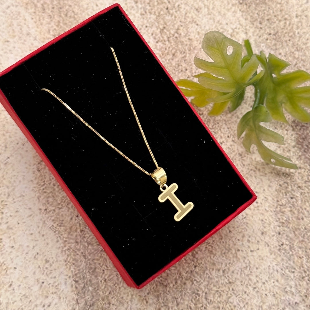 Gold 18KT 'E,G,H,I,N,O,P,Q,S,U,V,W,X,Y,Z' Initial Necklace