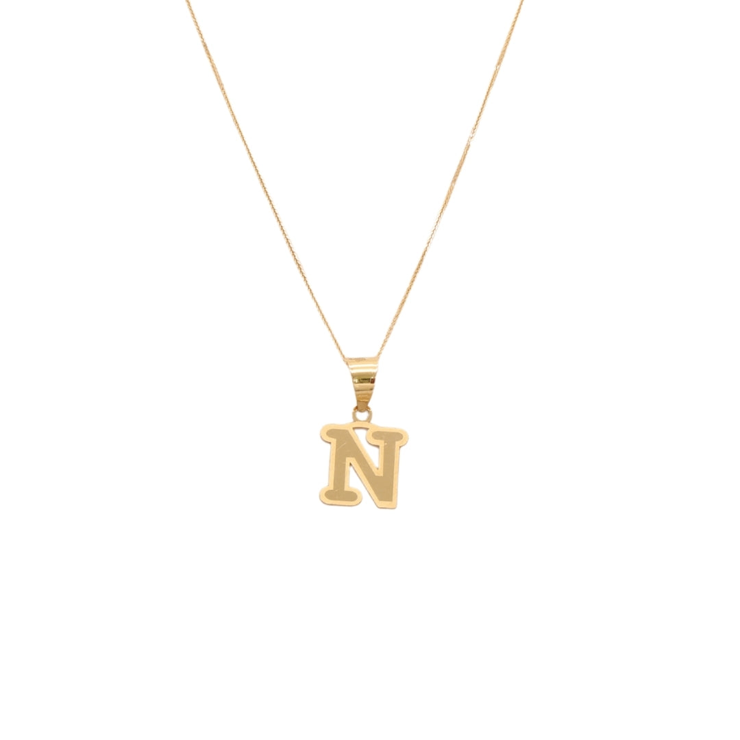 Gold 18KT 'E,G,H,I,N,O,P,Q,S,U,V,W,X,Y,Z' Initial Necklace