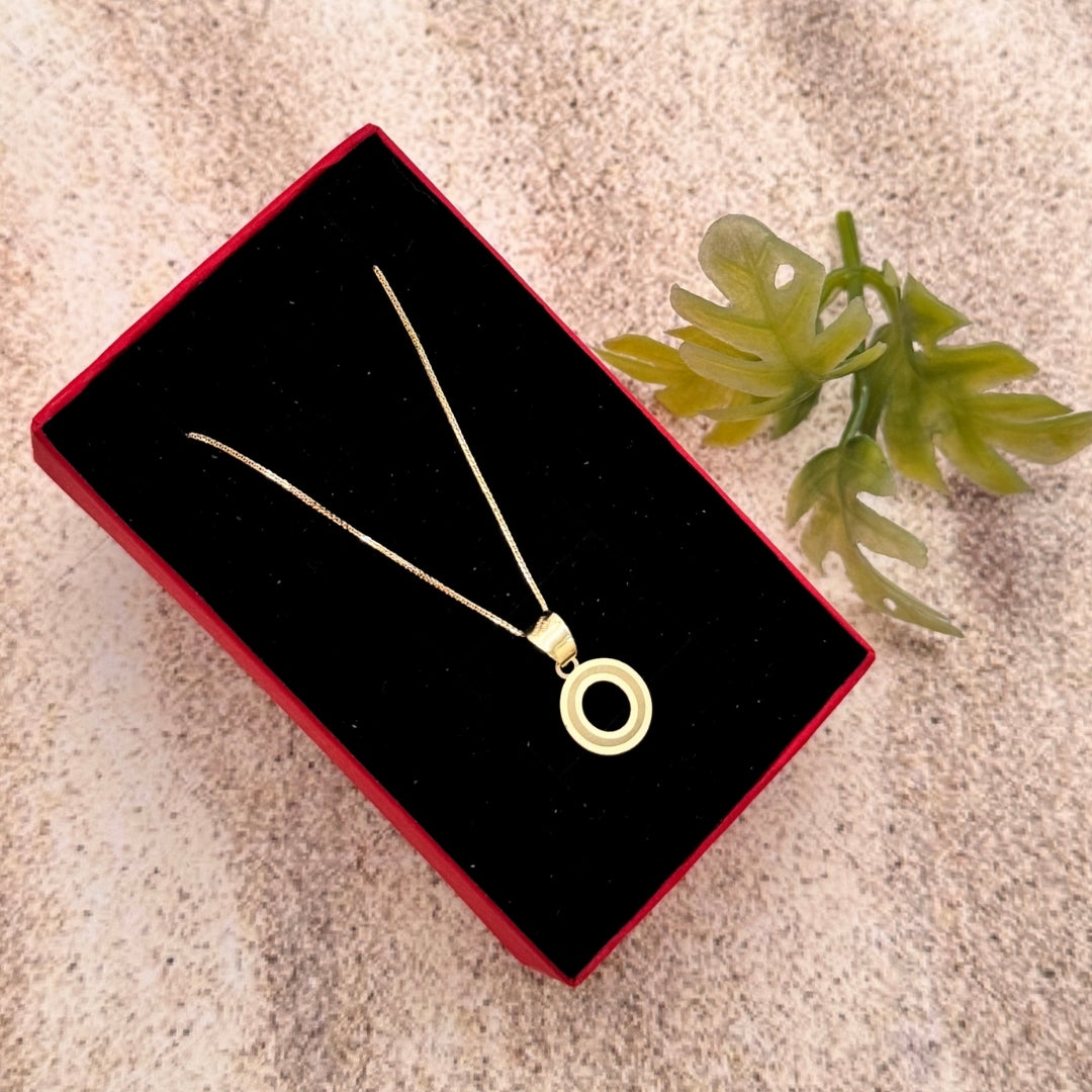 Gold 18KT 'E,G,H,I,N,O,P,Q,S,U,V,W,X,Y,Z' Initial Necklace