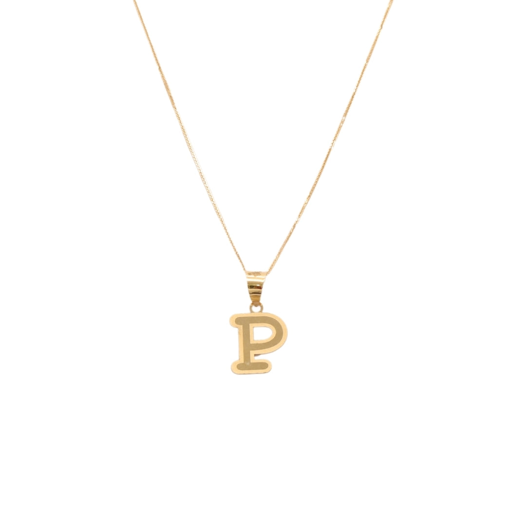 Gold 18KT 'E,G,H,I,N,O,P,Q,S,U,V,W,X,Y,Z' Initial Necklace