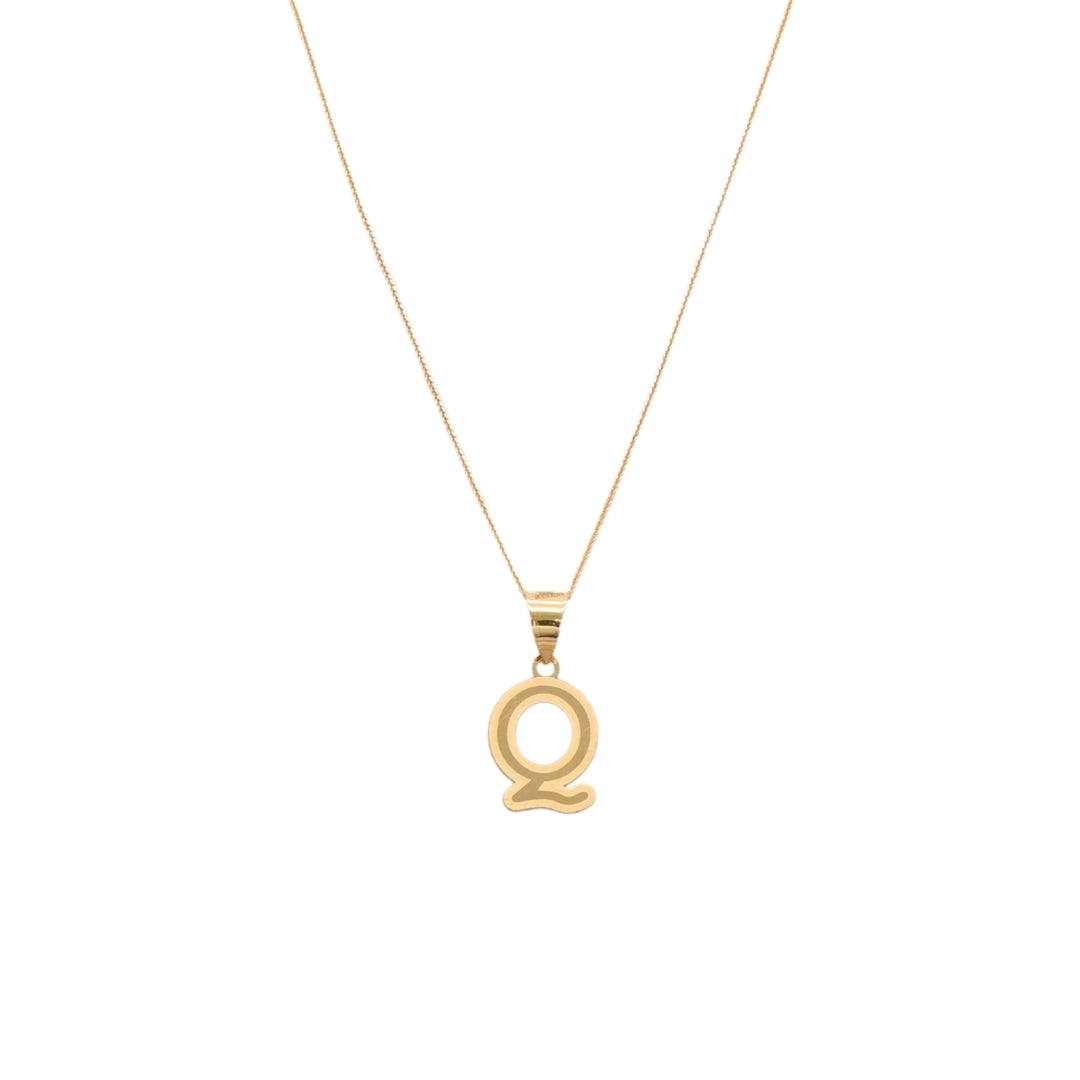 Gold 18KT 'E,G,H,I,N,O,P,Q,S,U,V,W,X,Y,Z' Initial Necklace