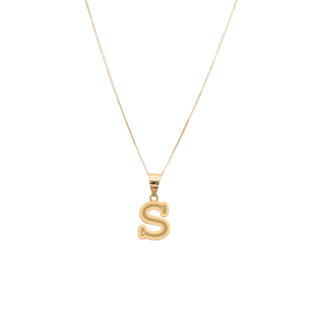 Gold 18KT 'E,G,H,I,N,O,P,Q,S,U,V,W,X,Y,Z' Initial Necklace