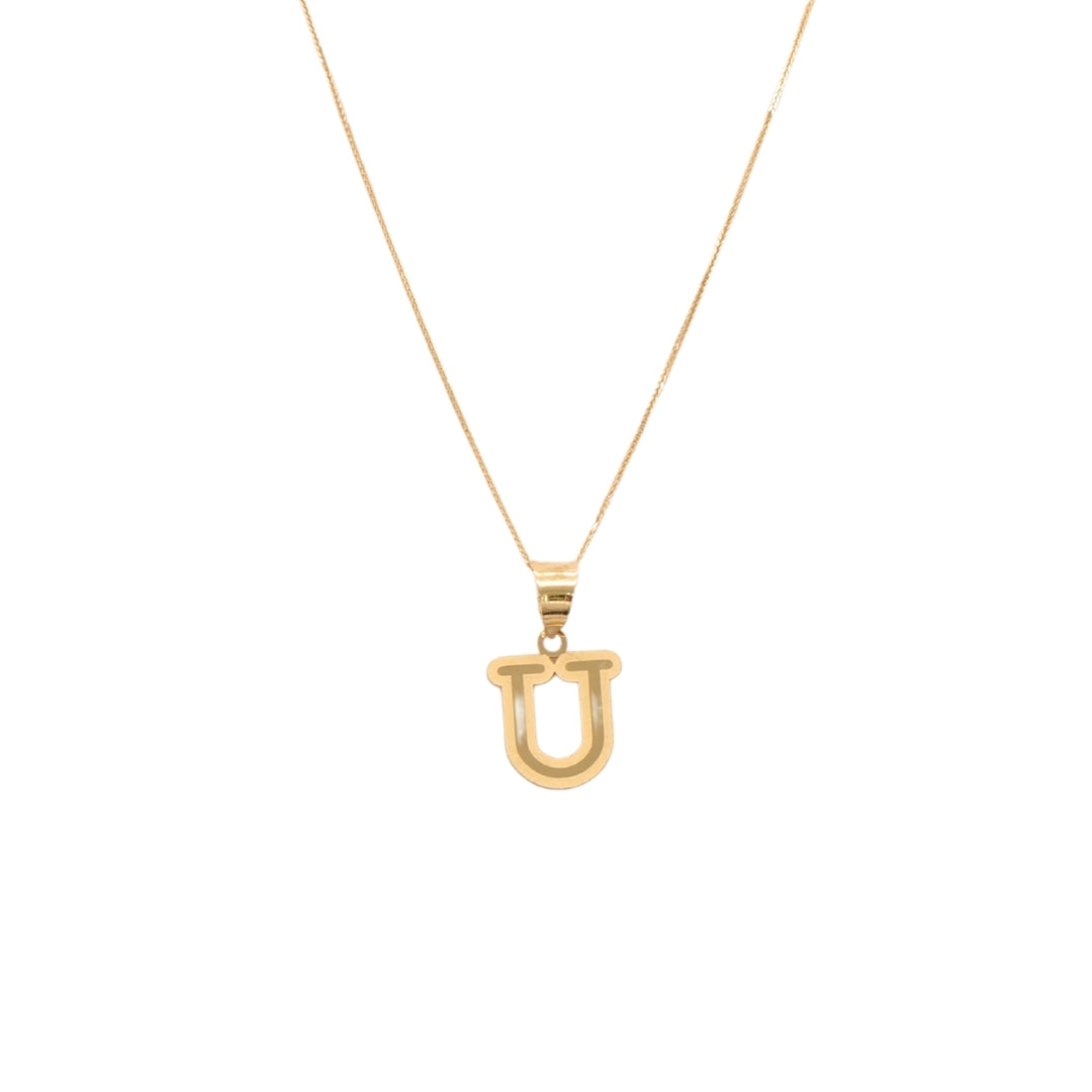 Gold 18KT 'E,G,H,I,N,O,P,Q,S,U,V,W,X,Y,Z' Initial Necklace