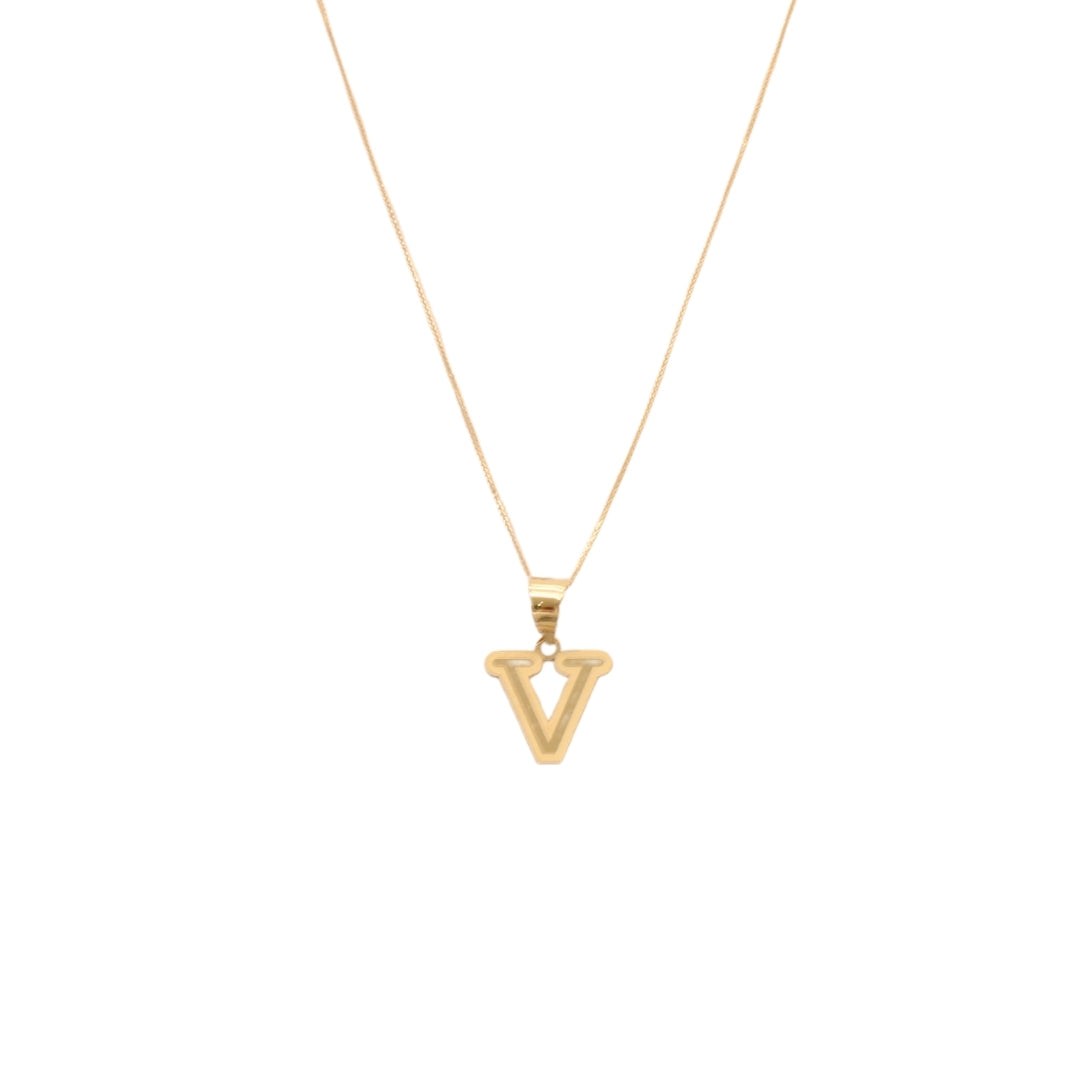 Gold 18KT 'E,G,H,I,N,O,P,Q,S,U,V,W,X,Y,Z' Initial Necklace
