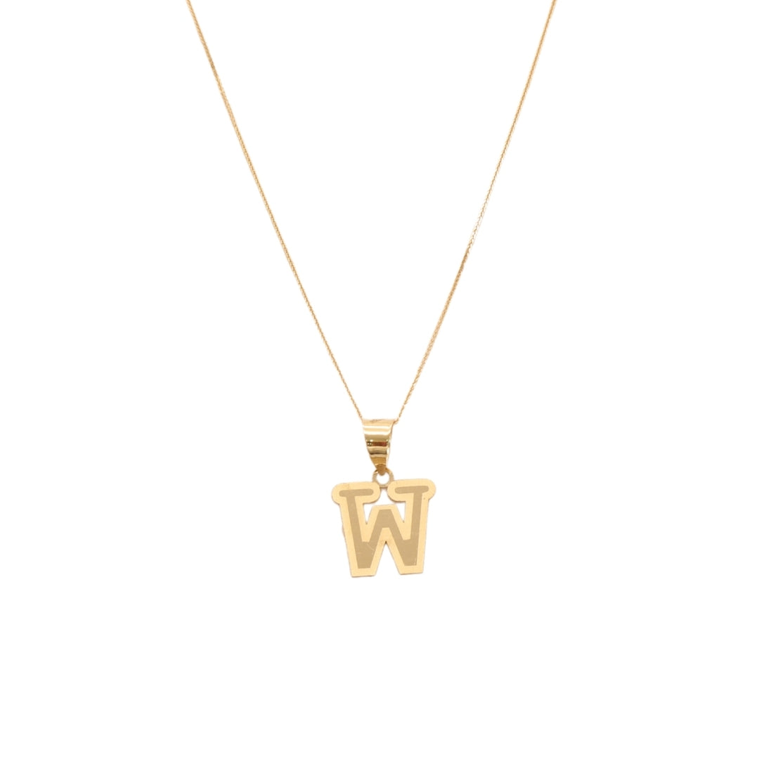 Gold 18KT 'E,G,H,I,N,O,P,Q,S,U,V,W,X,Y,Z' Initial Necklace