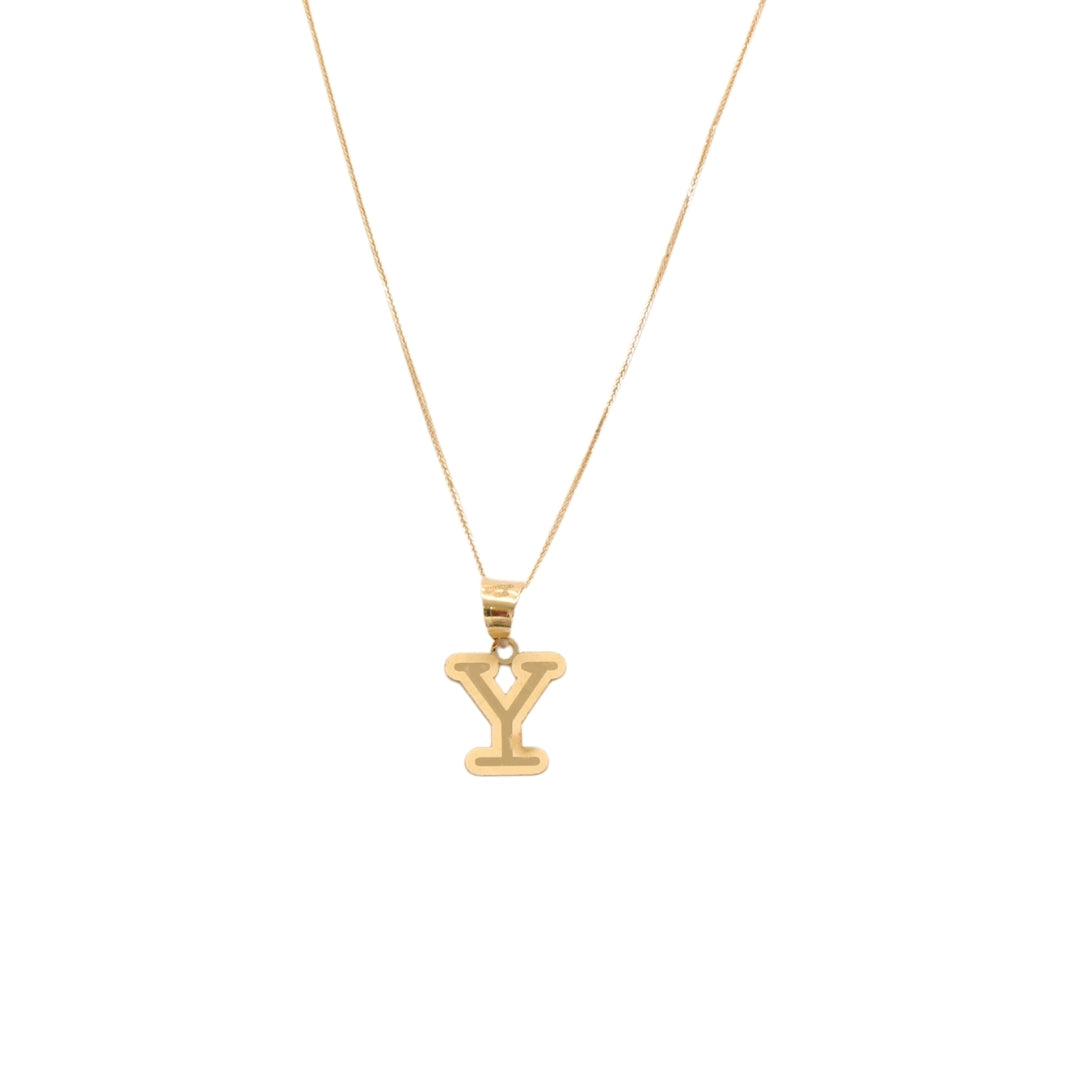 Gold 18KT 'E,G,H,I,N,O,P,Q,S,U,V,W,X,Y,Z' Initial Necklace
