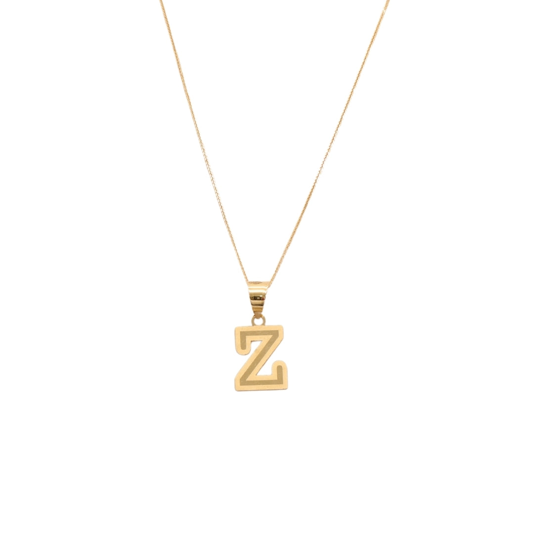 Gold 18KT 'E,G,H,I,N,O,P,Q,S,U,V,W,X,Y,Z' Initial Necklace