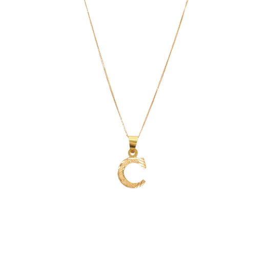 Gold 18KT 'C' Initial Necklace