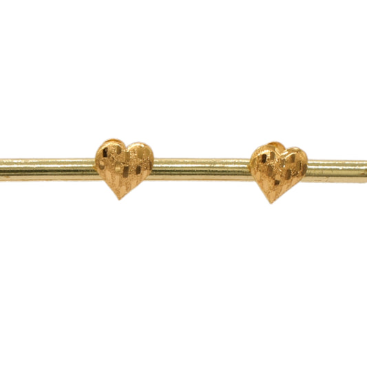 Gold 18KT Heart Shaped Earrings