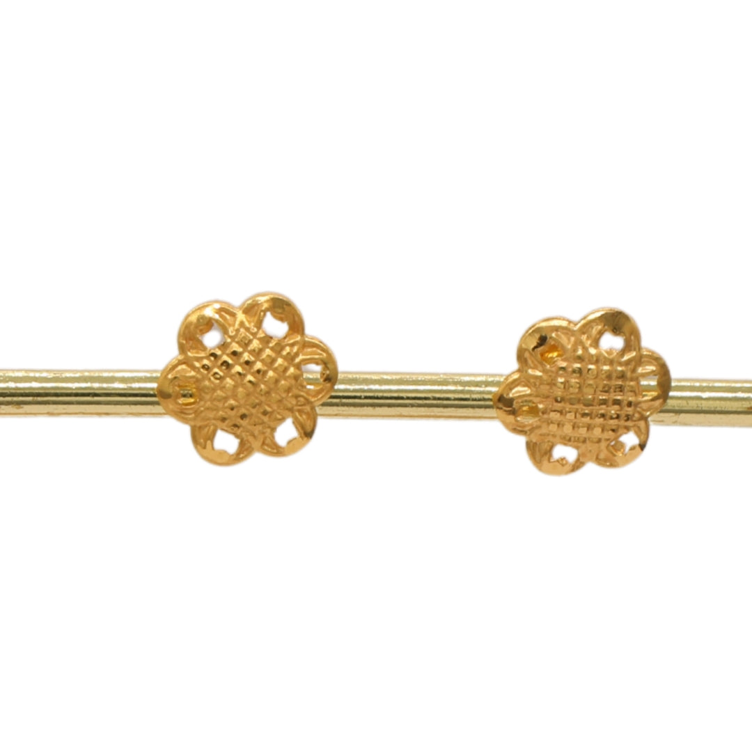 Gold 18KT Floral Stud Earrings