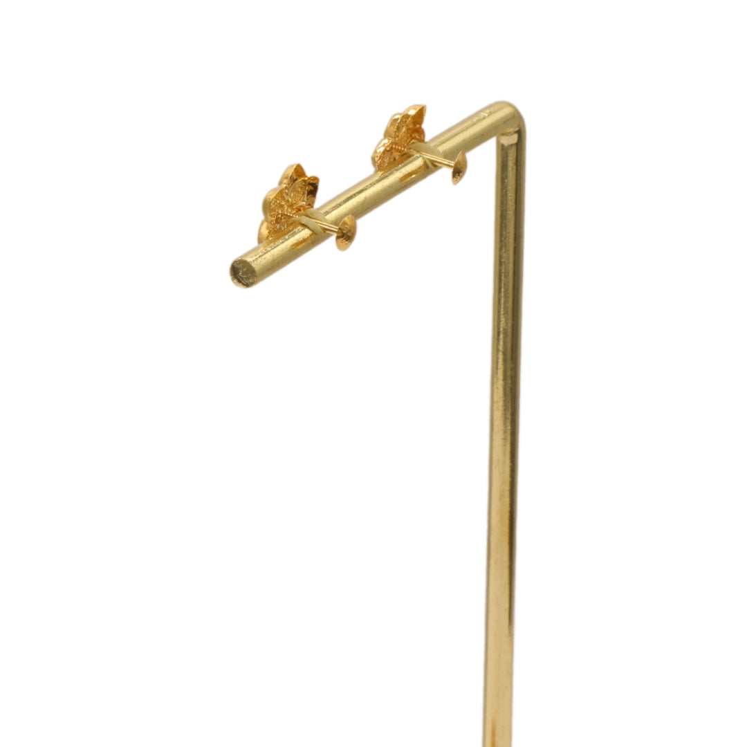 Gold 18KT Floral Petal Stud Earrings