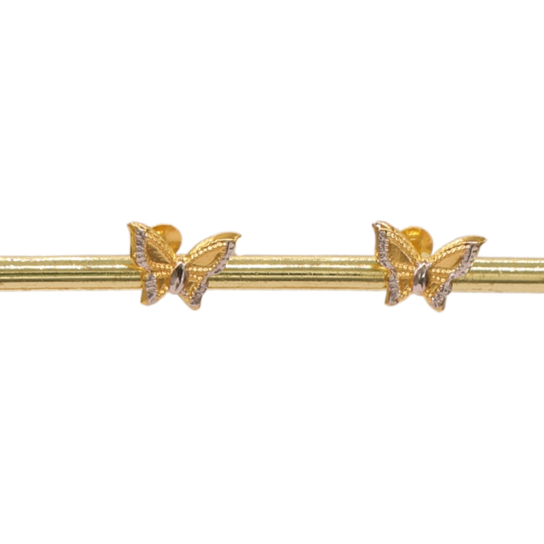 Gold 18KT Butterfly Stud Earrings