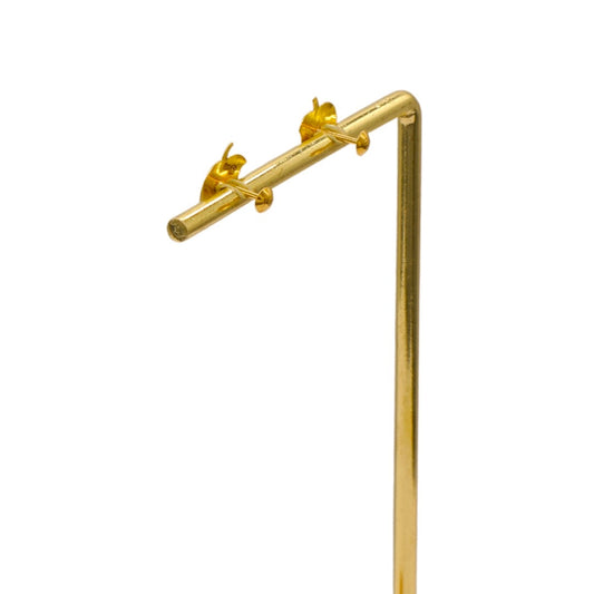 Gold 18KT Apple Shaped Stud Earrings