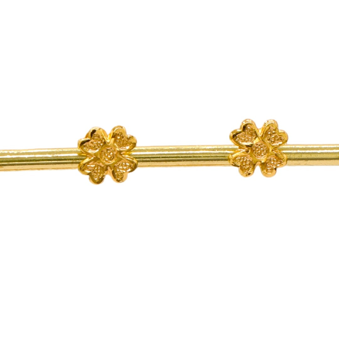 Gold 18KT Floral Stud Earrings