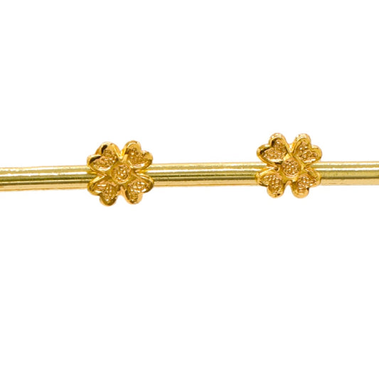 Gold 18KT Floral Stud Earrings