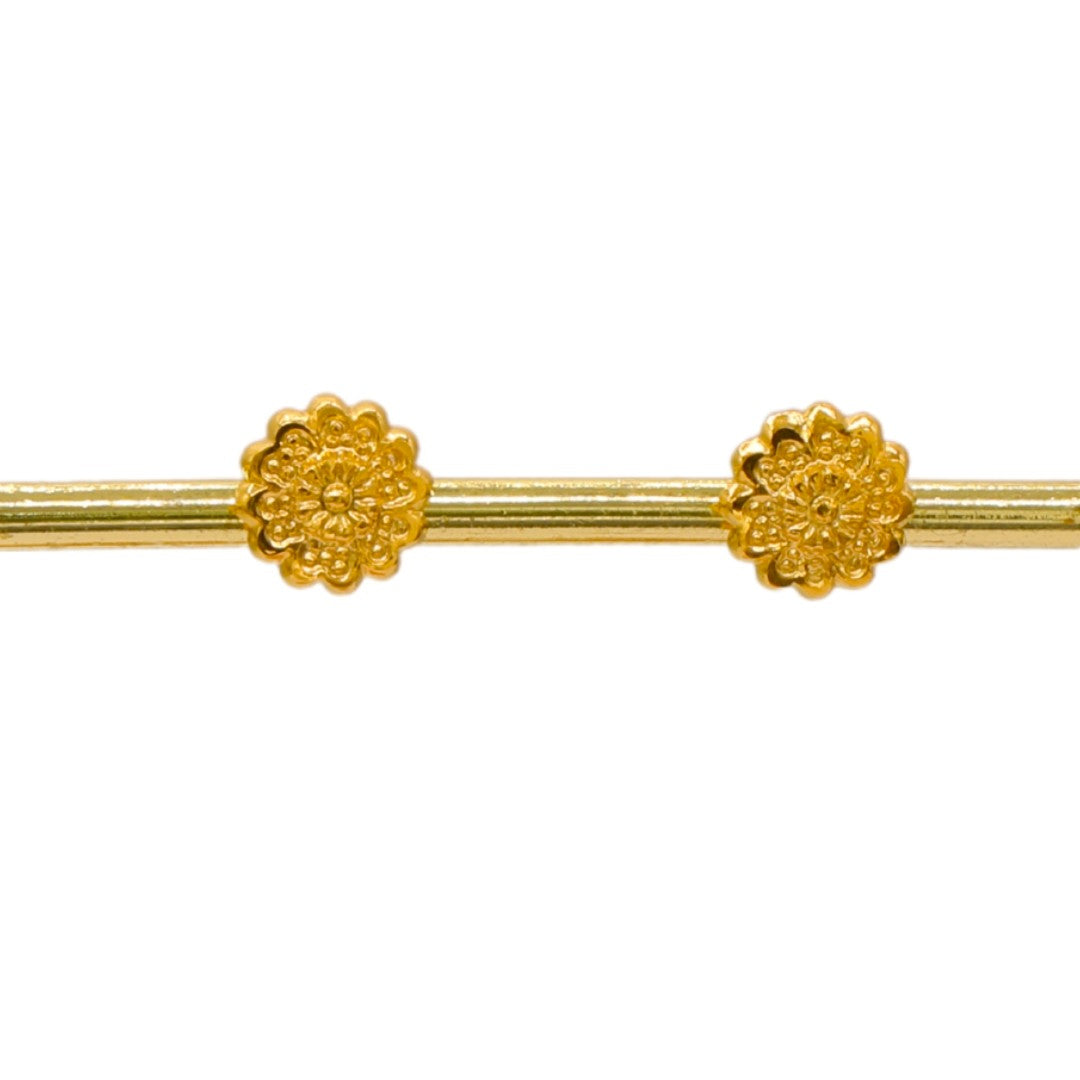 Gold 18KT Intricate Flower Stud Earrings