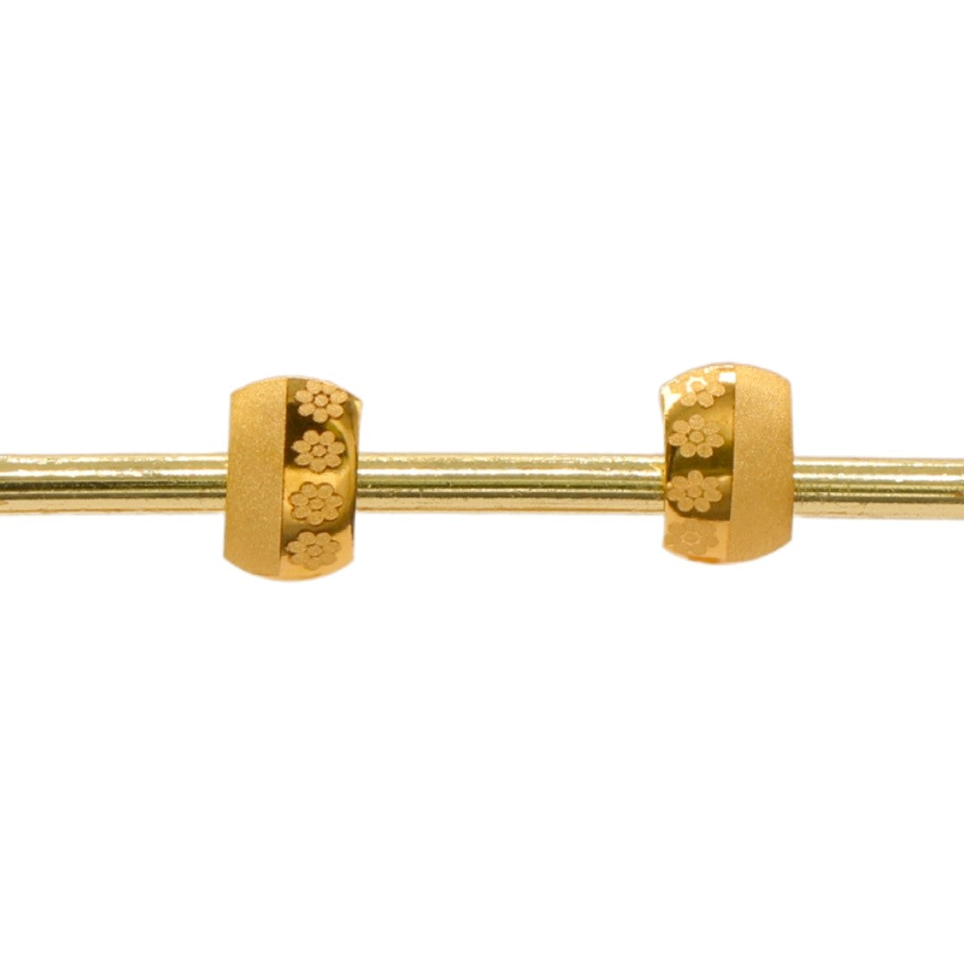 Gold 18KT Floral Matte Stud Earrings