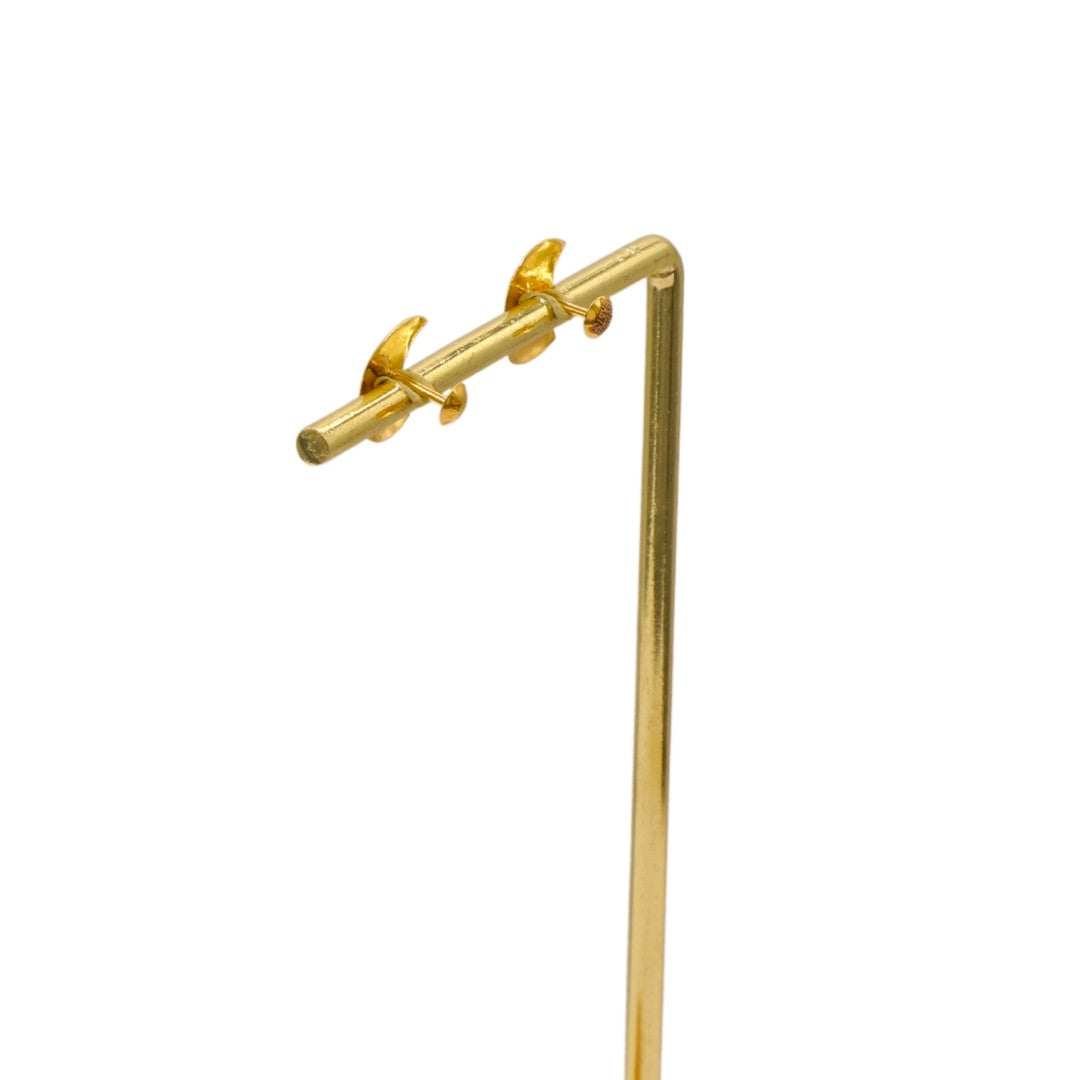 Gold 18KT Floral Matte Stud Earrings