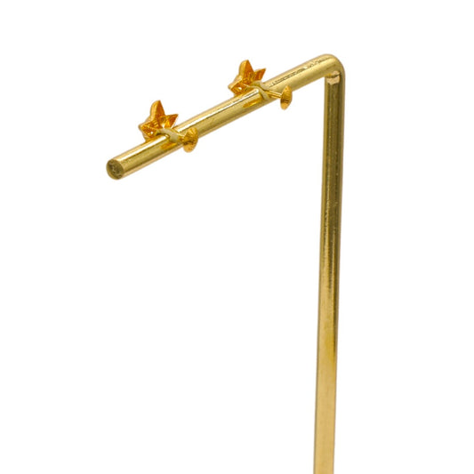 Gold 18KT Star Carved Stud Earrings