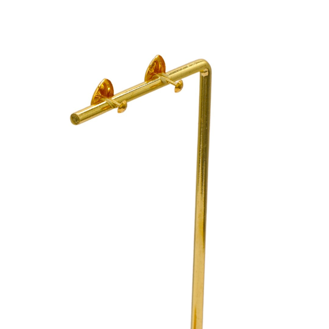 Gold 18KT Teardrop Carved Stud Earrings