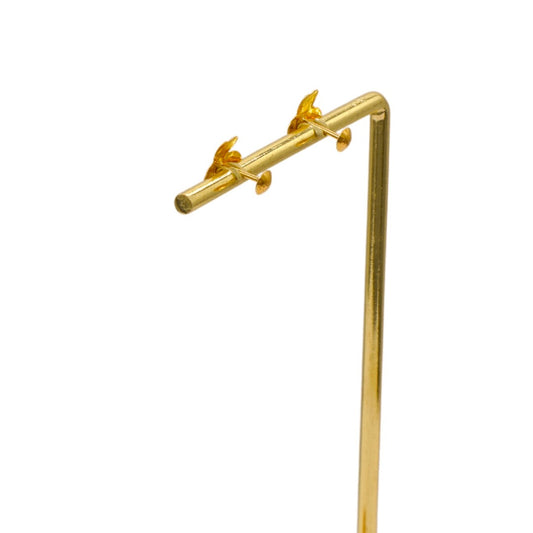 Gold 18KT Textured Floral Stud Earrings