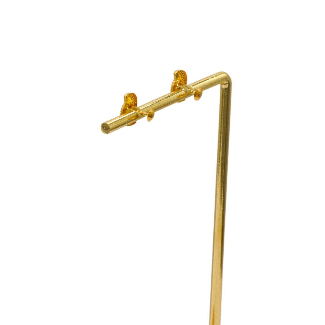 Gold 18KT Fan Pattern Stud Earrings