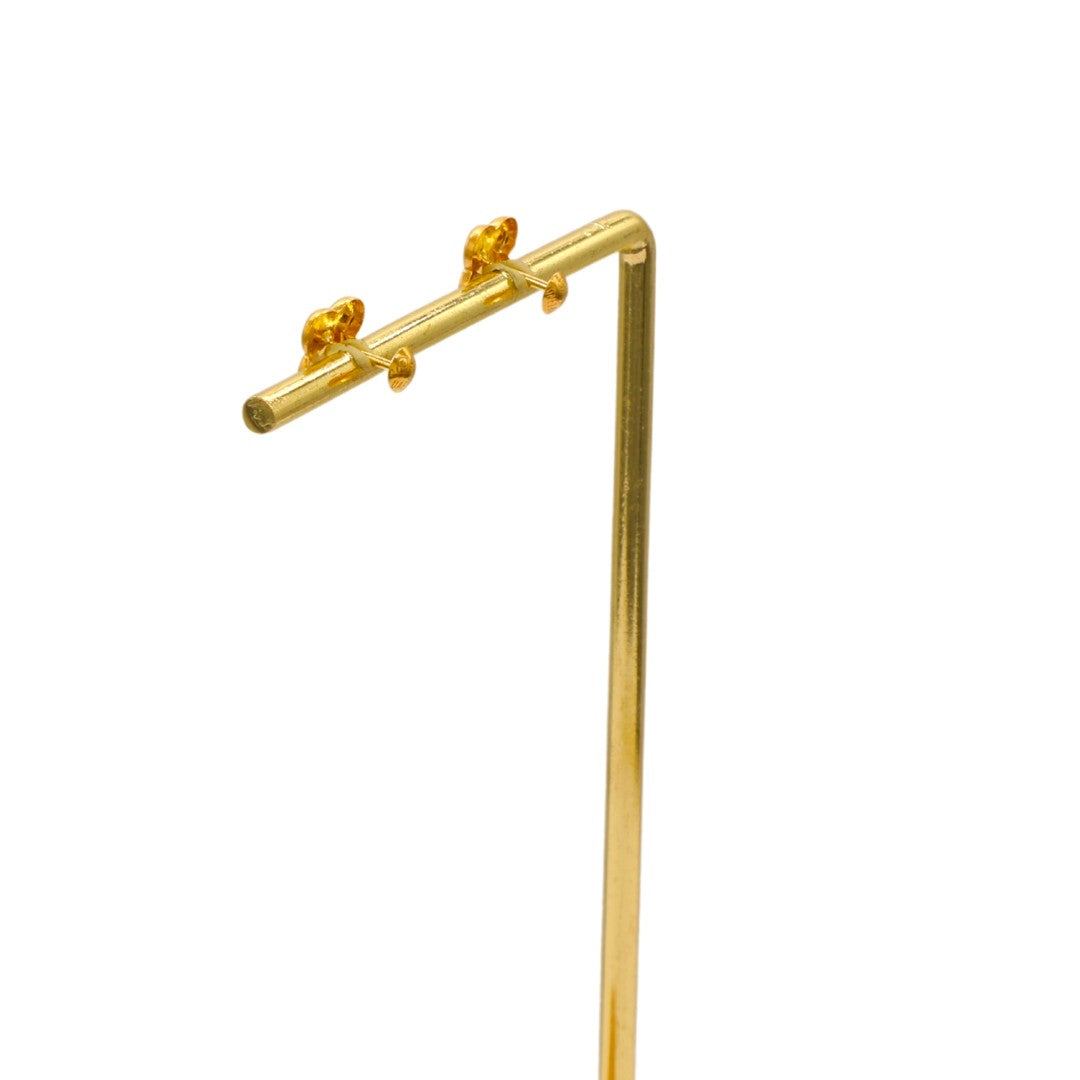 Gold 18KT Engraved Heart Stud Earrings