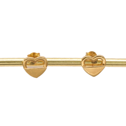 Gold 18KT Heart Design Earrings