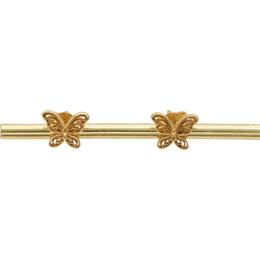 Gold 18KT Butterfly Stud Earrings
