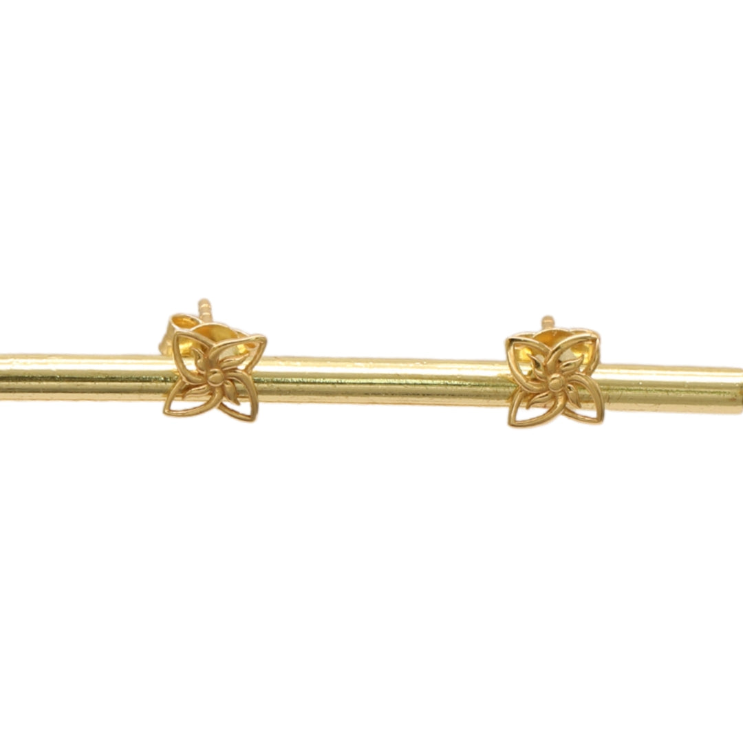 Gold 18KT Floral Stud Earrings