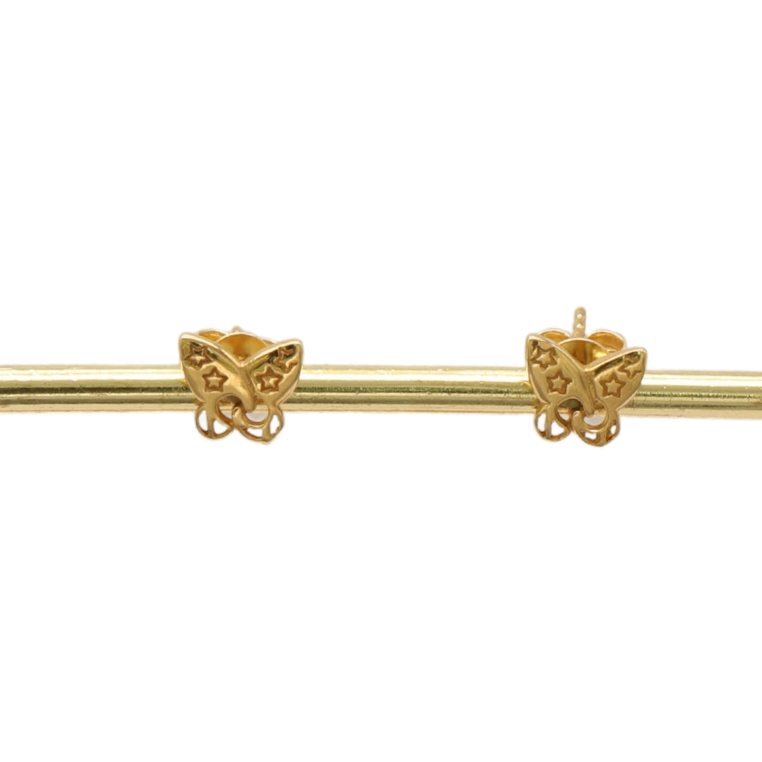 Gold 18KT Star Butterfly Stud Earrings