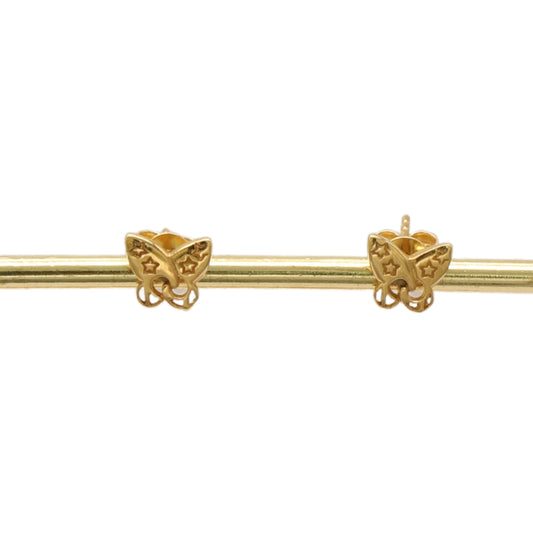 Gold 18KT Star Butterfly Stud Earrings