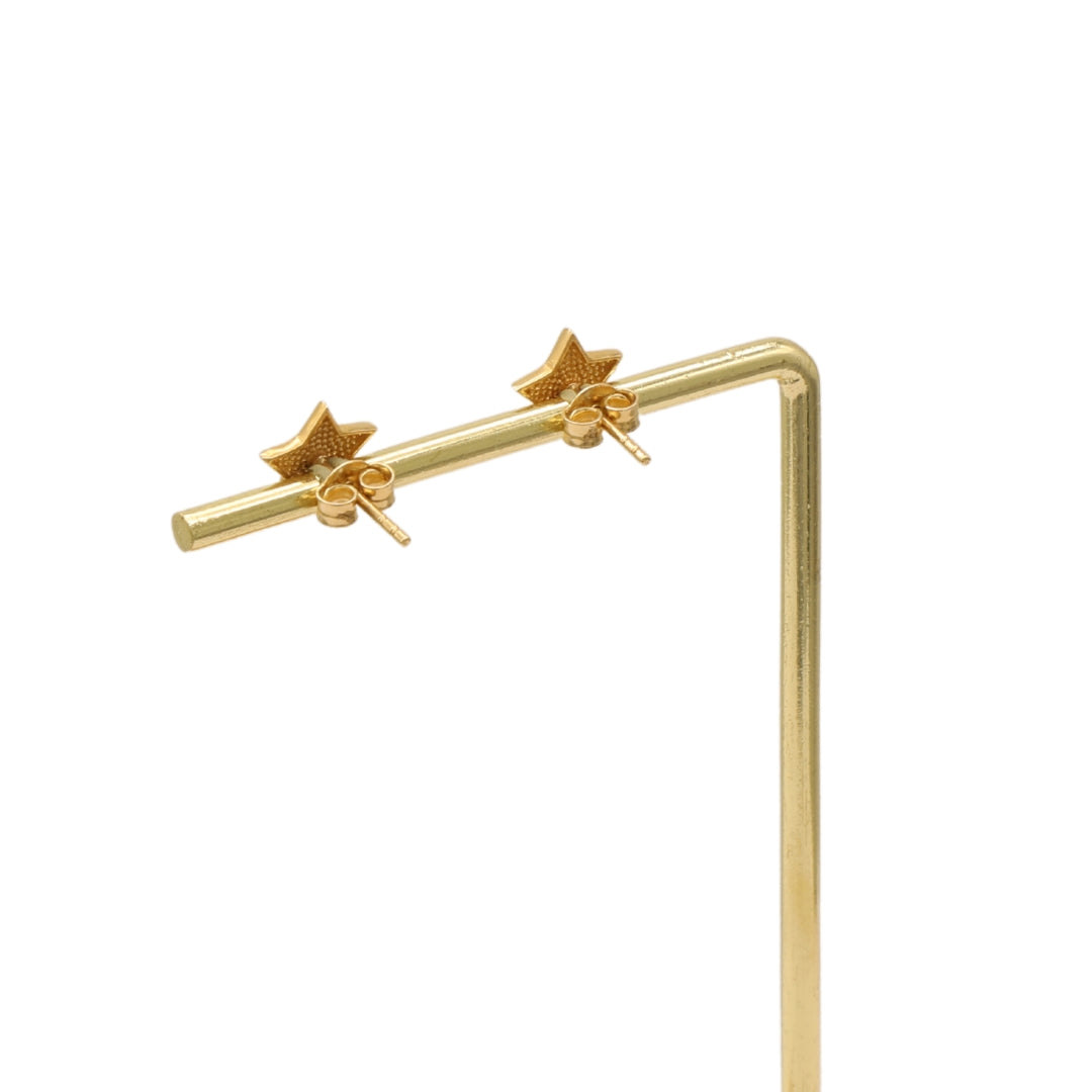 Gold 18KT Star Stud Earrings