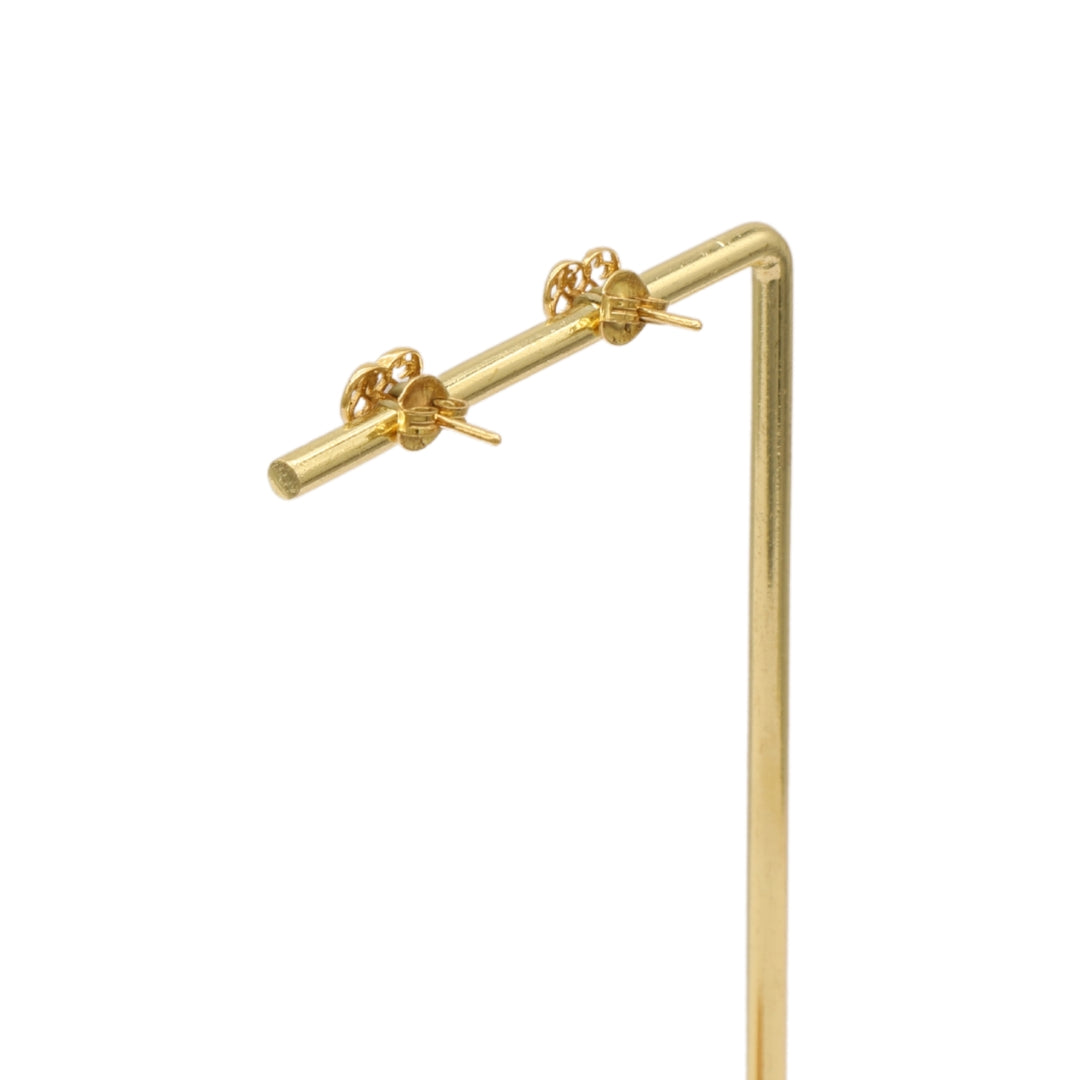 Gold 18KT Heart Knot Stud Earrings