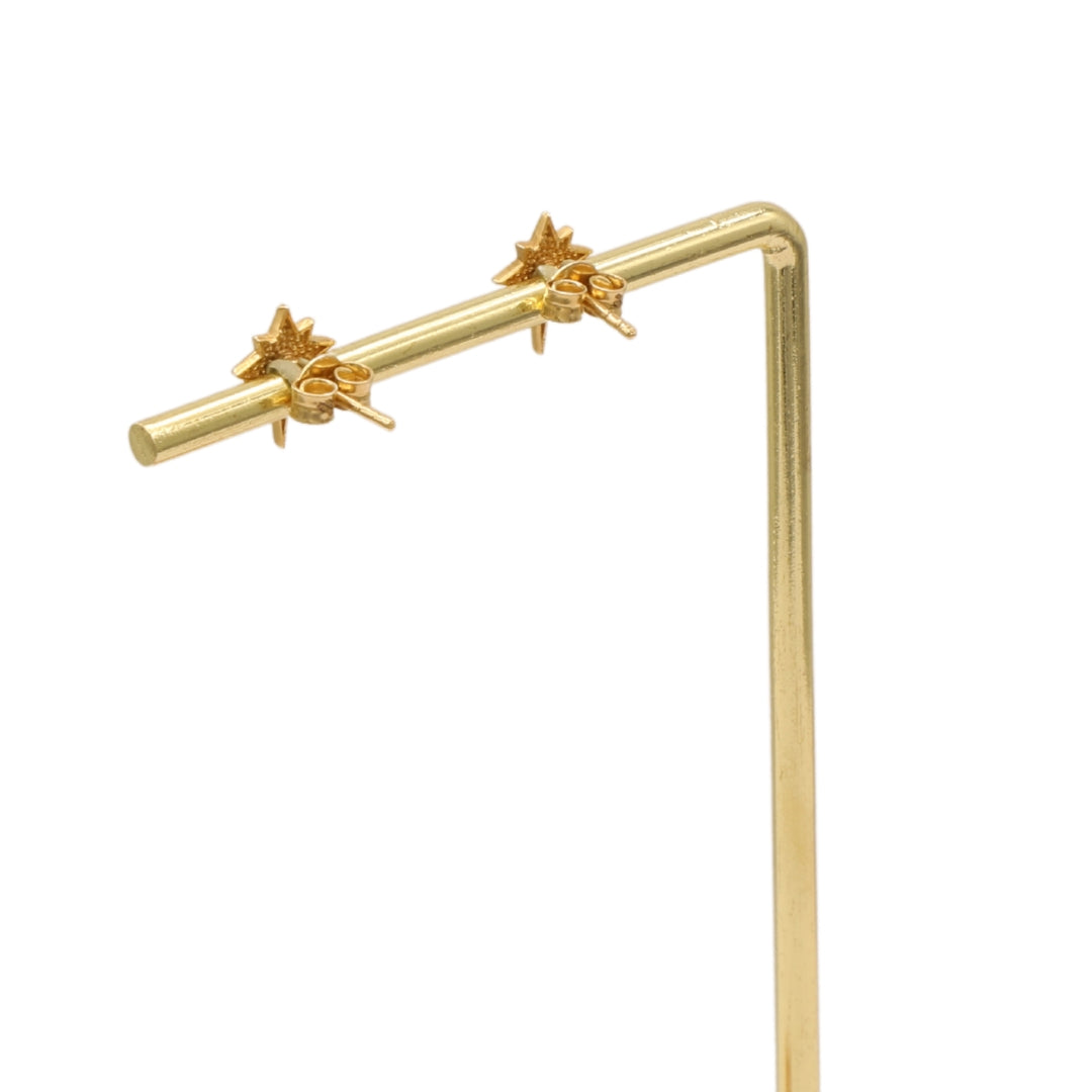 Gold 18KT Long Star Stud Earrings