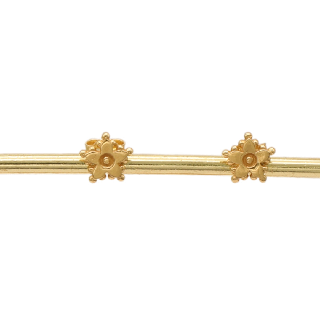 Gold 18KT Floral Stud Earrings