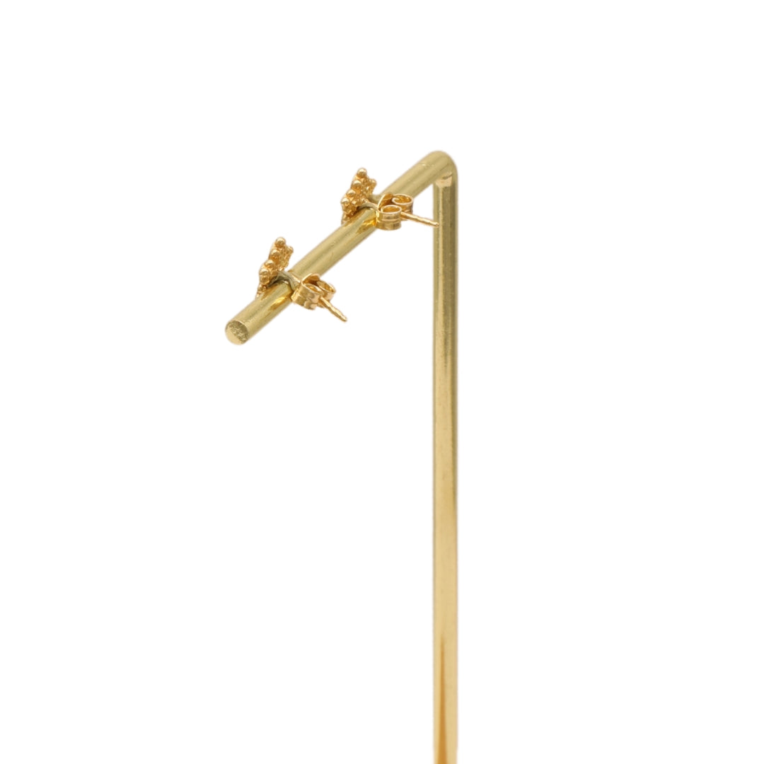 Gold 18KT Floral Stud Earrings
