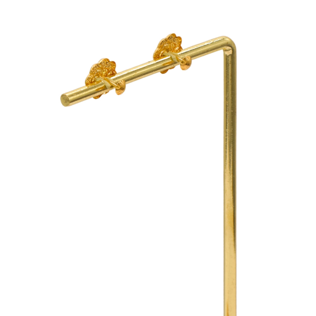 Gold 18KT Dual-Tone Floral Stud Earrings