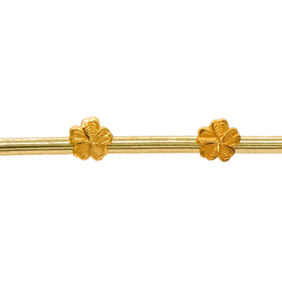 Gold 18KT Clover Design Stud Earrings