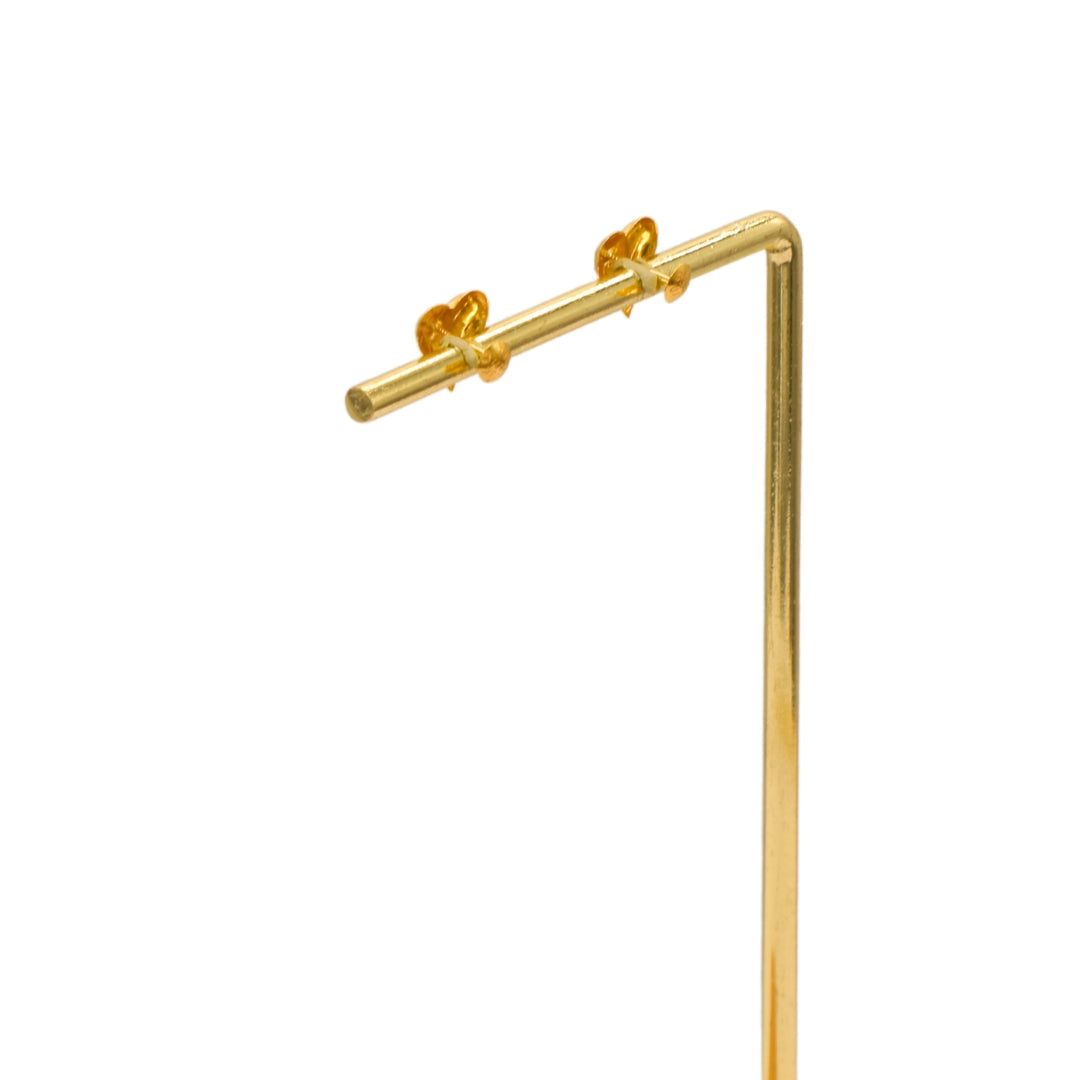 Gold 18KT Textured Heart Stud Earrings