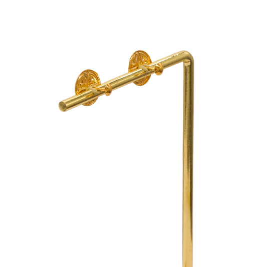 Gold 18KT Engraved Round Coin Stud Earrings