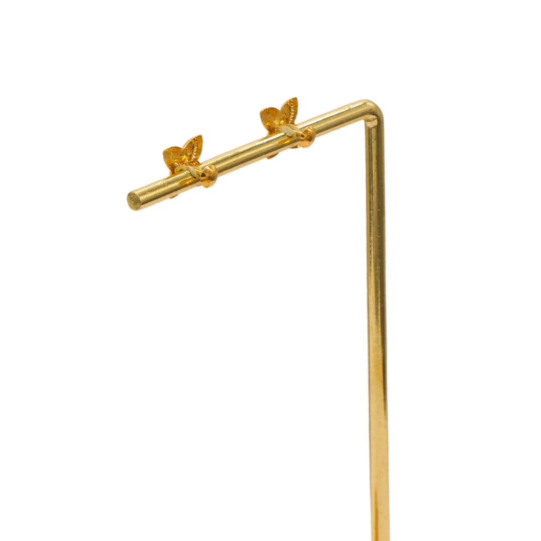 Gold 18KT Star-Petal Floral Stud Earrings