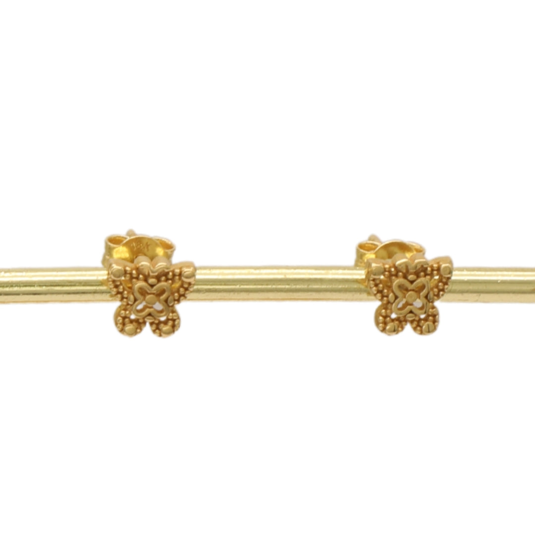 Gold 18KT Floral Stud Earrings