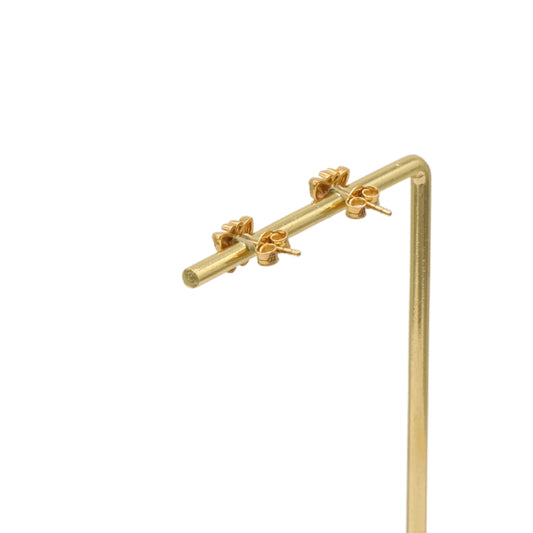 Gold 18KT Floral Stud Earrings