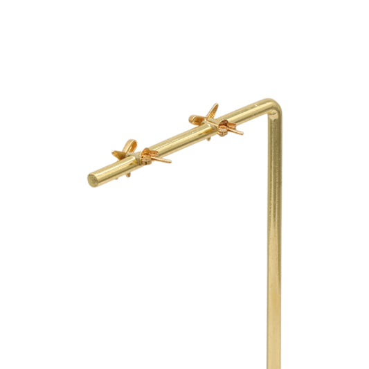 Gold 18KT Airplane Stud Earrings