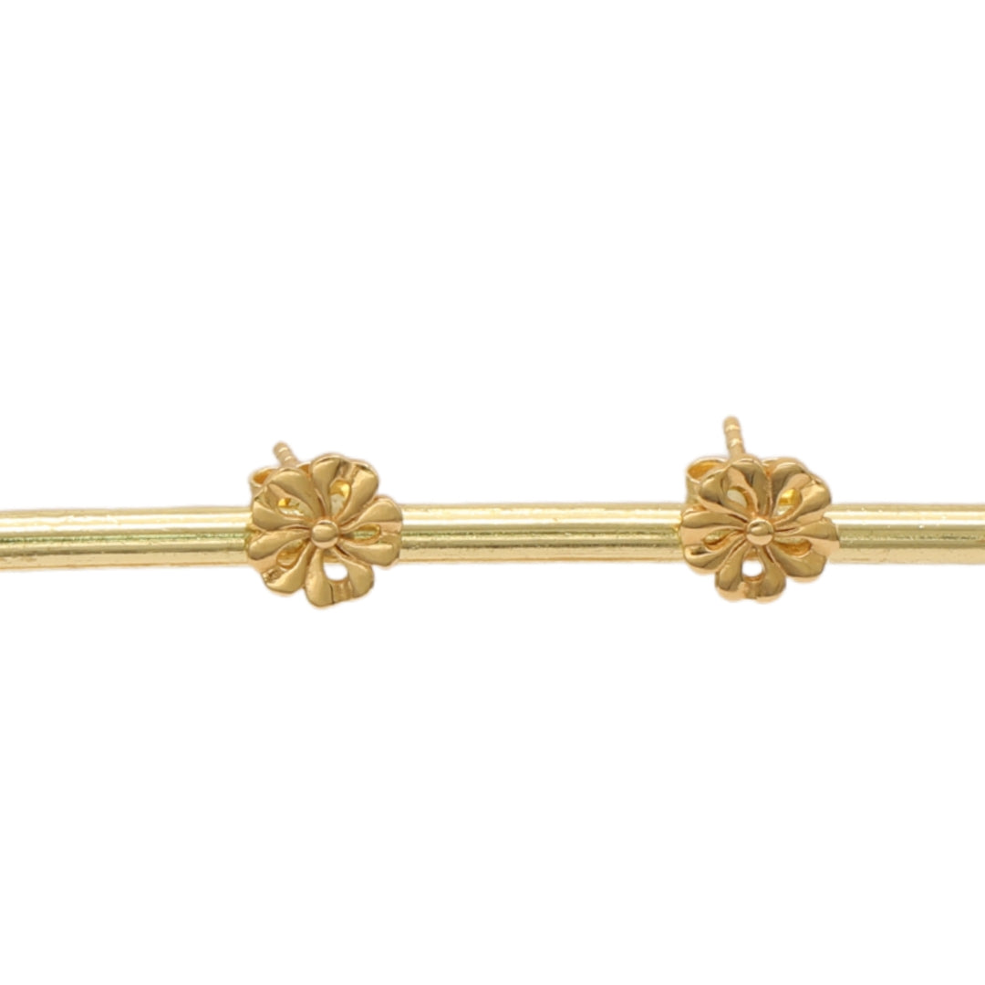 Gold 18KT Flower Stud Earrings