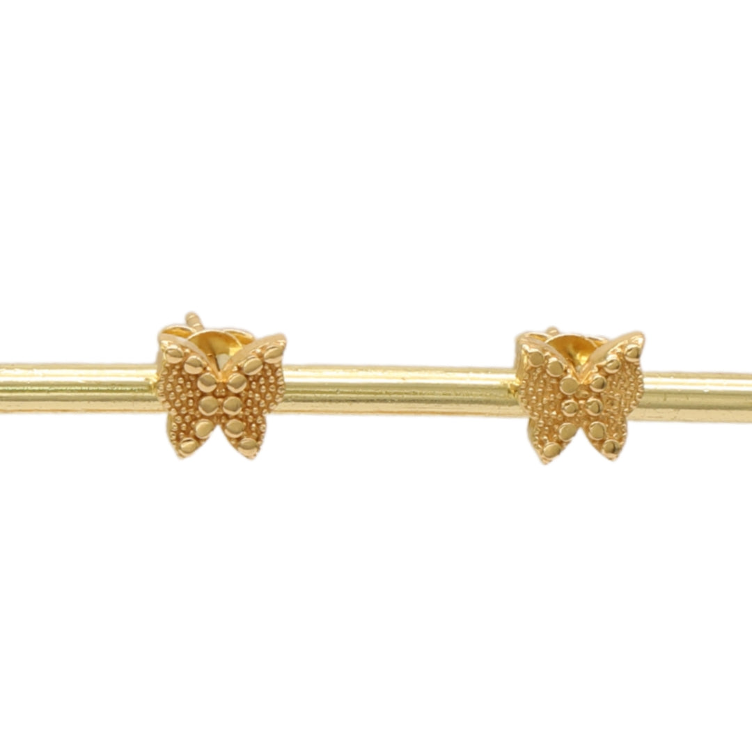 Gold 18KT Butterfly Stud Earrings